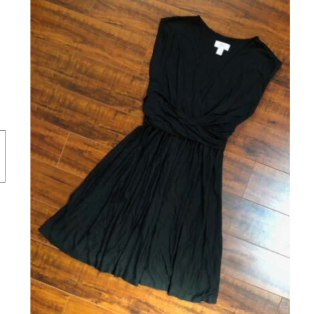 ANN TAYLOR LOFT Black Sleeveless Ruched Dress - Picture 4 of 13